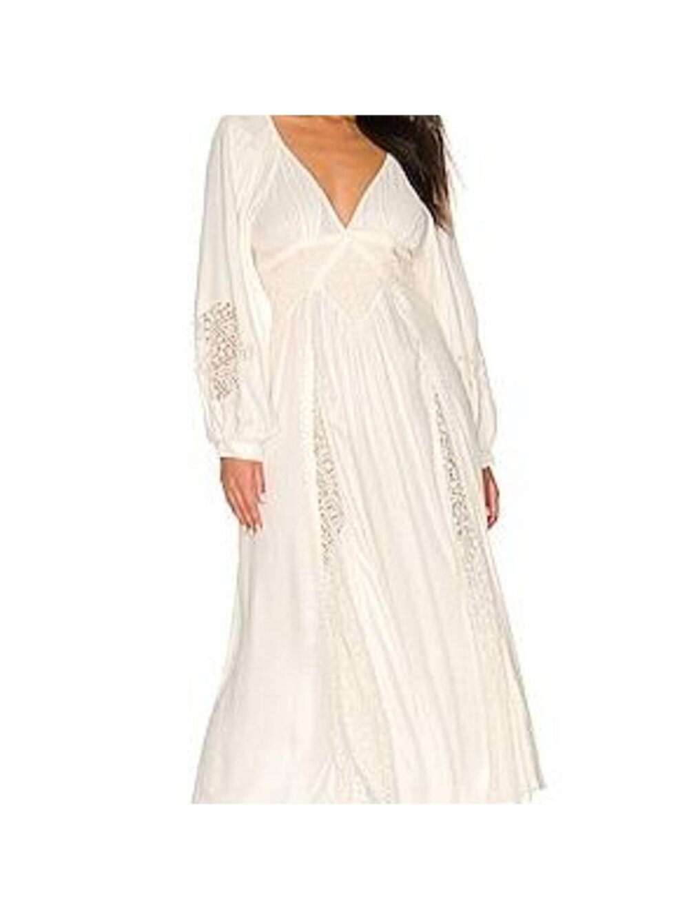 white Free People Southwest Lace Maxi Dress Flowy Dress Size Medium Bridal Coast